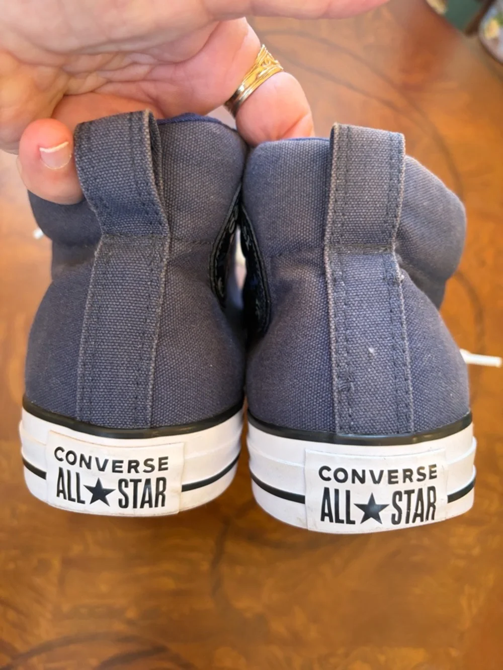 Converse Navy and White High-Top Sneakers - Picture 5 of 10
